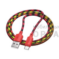 Кабель USB to Type-C HOCO X116 Meridian, 1m, 3A,  красный