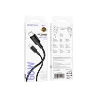 Кабель Type-C to Type-C Borofone BX111 Feliz, 1m, 3A, 60W, черный, не упакован