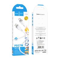 Кабель Type-C to Lightning HOCO X109 Energy, 1.0м, PD 27Вт, белый, серая вставка