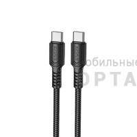 Кабель Type-C to Type-C BOROFONE BX116 Certain, 1.0м, 3A, PD60Вт, ткань, цвет: черный (1/360)